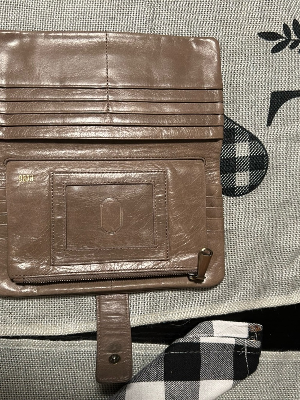 HOBO Taupe Leather Crossbody with Matching Taupe Wallet - Picture 12 of 16